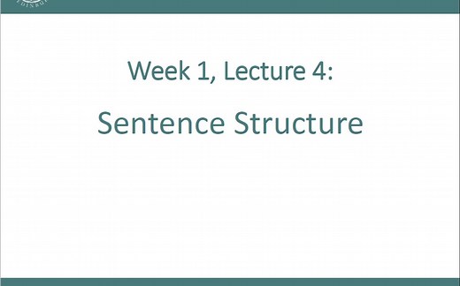 入学语言班——lecture4 句子结构sentence structure