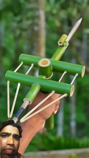 bamboo creation with new Archer and mojo #craft #bamboo #diy #slingshot