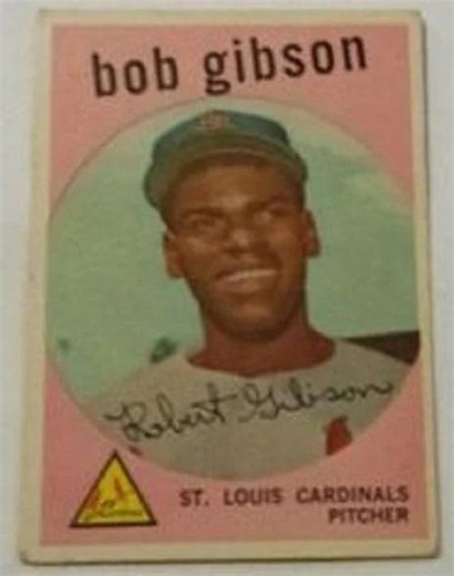1959 Topps Baseball Bob Gibson Rookie Card #514, St. Louis CARDINALS (HOF) - Etsy