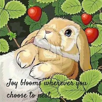 Fluffy Mini 🐰 Lop Rabbit in Nature 🍓| Peaceful Coloring Video🎨