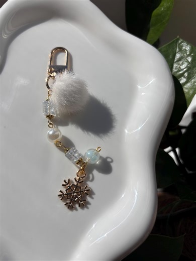 Snowflake - Snowball - Winter - Keychain - Bag Charm - Backpack Charm - Etsy Canada