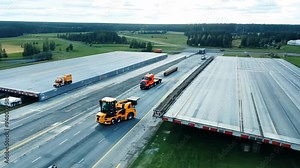 Freight Distribution Center: Semi-Trailers at Loading Docks
