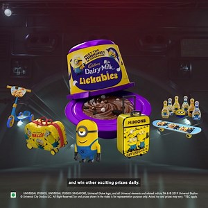 1.2M views · 10K reactions | Buy a pack of Cadbury Dairy Milk in Lickables and stand a chance to meet the Minions in Universal Studios, Singapore. Other exciting prizes also up for grabs. #CadburyDairyMilkLickables #Chocolate #Cadbury #CadburyLickables #MinionsInLickables #MinionToys #Minions #ReadyForLickables | Cadbury Dairy Milk | Facebook