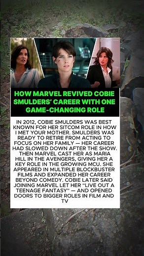 How Marvel Saved Cobie Smulders’ Career After She Nearly Quit Acting in 2012