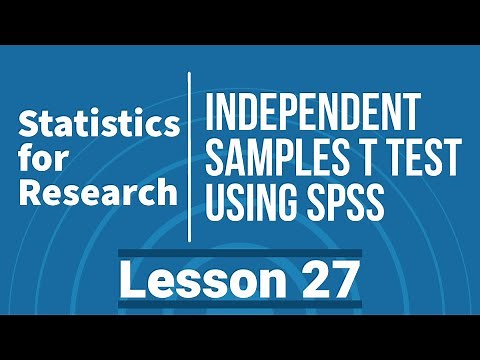 Statistics for Research - L27 - Analyze, Interpret, & Report Independent Samples T Test in SPSS