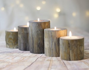 Set of 5, Gray Log Candle Holders, Farmhouse Table Centerpiece, Mantle Candle Set, Wedding Centerpiece, Natural Eco Gift Hostess Ideas - Etsy