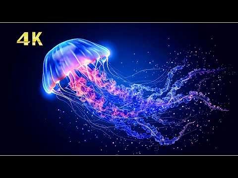 Amazing Jellyfish Aquarium in 4K - Soothing & Relaxing Music - Great for Oled TV's アクアリウム