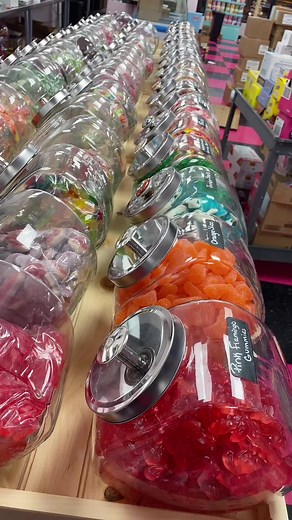 Working on our new candy counter! Whats your go to candy at a candy counter? #hellosweetscandy #candyshop #candystore #candy #candytok #wny #smallbusiness #familybusiness