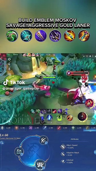 Build Emblem Moskov: Savage Gold Laner Guide
