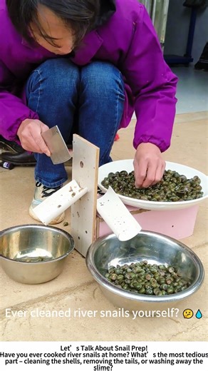 Quick Snail Tail Removal – A Homemade Tool Speeds Up Prep! 🐌🔧