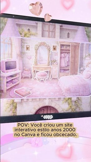 Criei um site interativo estilo anos 2000 no Canva! ✨ Nostalgia da internet