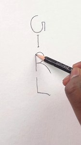 Drawing girl from letter GIRL 👧 | Vkartbox