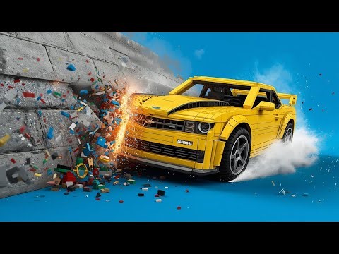 LEGO Car DESTROYED at 100KMH Crash Test Beamngdrive