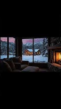 No Ads Fireplace Blizzard ASMR - Snow Storm Sleep Sound With Fireplace Burning For Deep Sleeping