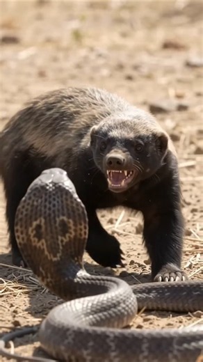 Why the Honey Badger Simply Doesn't Care! 🐍🔥 #snake #wildlifeentertainment #wildlife