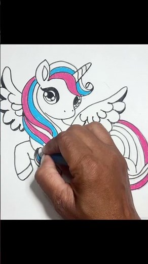 How to draw Unicorn 🦄 - My Little Pony #shorts #shortsfeed #unicorn