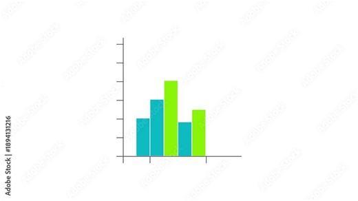 Animated bar chart shows business growth with rising colorful columns