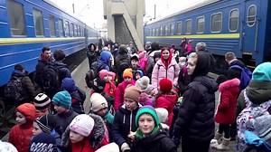 More than 200 children evacuated from an orphanage in Ukraine's conflict zone arrived in the western city of Lviv after a 24-hour train journey with their carers https://reut.rs/3MrZ4RC | Reuters