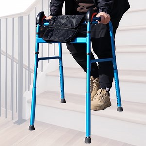 Stair Climbing Walker and Lightweight Walking Aids for Seniors, Foldable and Adjustable Walking Cane, Easy Stair Assistance and Mobility Solutions, Fits 59-72 inches, Supports 220 lbs