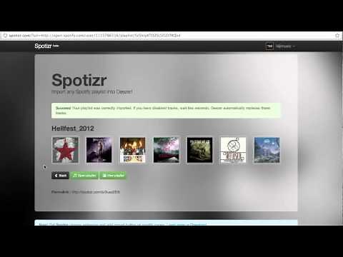 Spotizr, Import spotify playlist to deezer (tutorial)