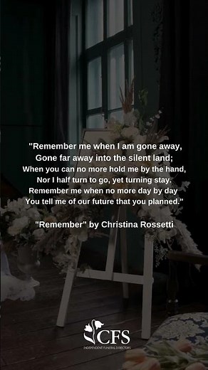 A beautiful poem "Remember" by Christina Rossetti"