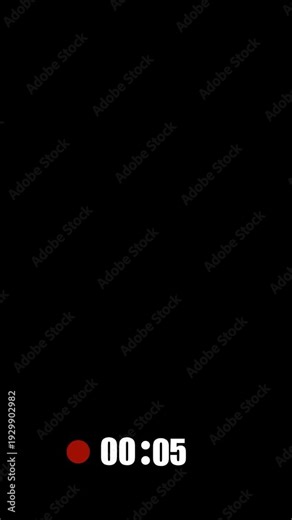 Live recording timer with digital countdown seconds display. Modern live recording timer for streaming and broadcast interface. Minimal live recording timer for video production content.