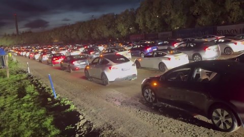 Unbelievable Tesla Light Show in Finland features a sea of cars flashing lights in sync with music beats