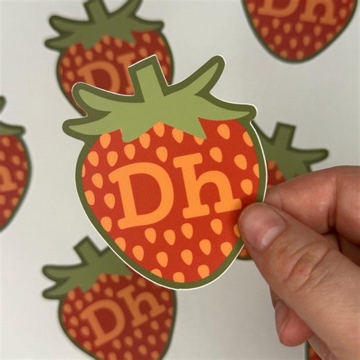 Strawberry Cherokee Language Sticker – ᎠᏂ (a-ni) Vinyl Sticker – Waterproof Fruit Decal