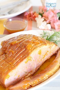 Apricot Glazed Carve Ham with Rosemary and Brown Sugar - Today's Delight