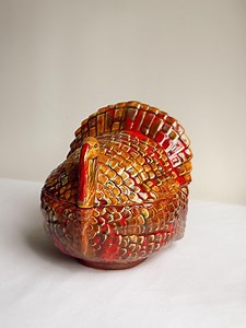 Vintage 1983 Ceramic Turkey Canister – Hand-painted Hobbyist Pottery – Thanksgiving Decor - Etsy