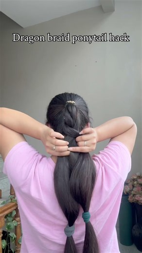 Dragon braid ponytail, ￼hack #ytshorts #diyhairstyle #hairstyles #braidmaids #youtubeshorts #hair