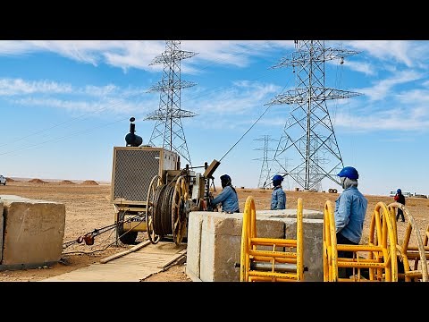 Conductor stringing for quad bundle, 380kV line #community