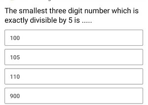 The smallest three digit number which is exactly divisible by 5... | Filo