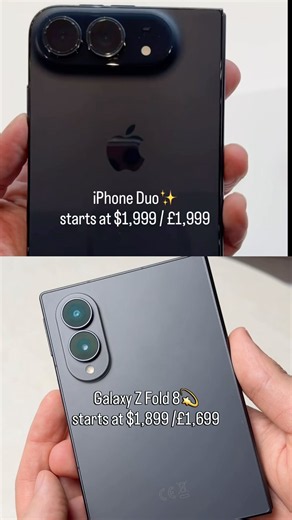 iPhone Duo vs Galaxy Z Fold 8. Which passport-shaped foldable are you choosing — Apple or Samsung?👇
