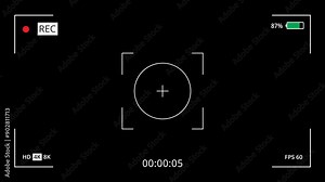 Video Camera Record Frame Overlay background with alpha channel, background with alpha, background with alpha channel 4K Stock Video