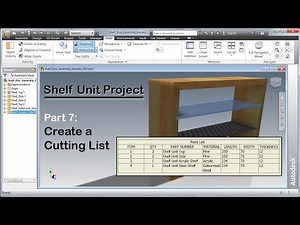 Inventor Shelf Unit Project - Part7 - Create a Cutting List