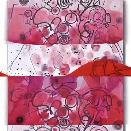 Red. Slices of 3 paintings in motion. #regiaart #art #abstractart #red