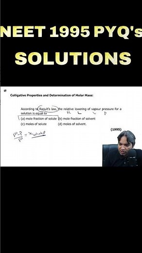 According to Raoult’s law, the relative lowering of vapour pressure for a solution is equal to