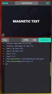 Magnetic Text | HTML CSS JavaScript #codingtips #backend #API #webdevelopment #softwareengineering #codinglife #htmlcourse #htmlforbeginner #LearningAxis | Learning Axis