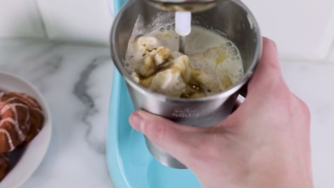 Nostalgia Two-Speed Electric Milkshake Maker and Drink Mixer, Includes 16-Ounce Stainless Steel Mixing Cup & Rod, Blue