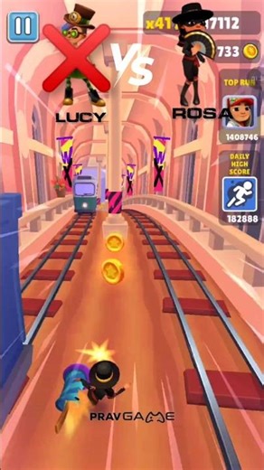 2 leagand runner in two game 🤯Subway Surfers lucy 🆚 rosa #subwaysurfers#roblox#shorts