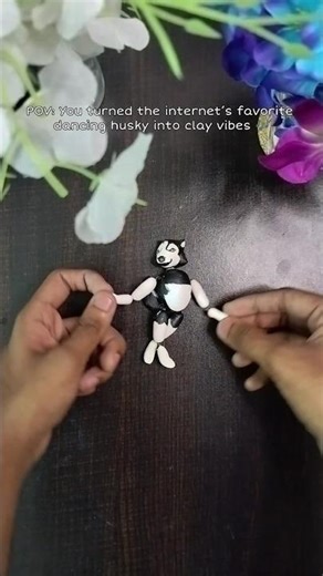 I made the viral dancing husky from clay 🐶💃 | Clay Art | #huskydance
