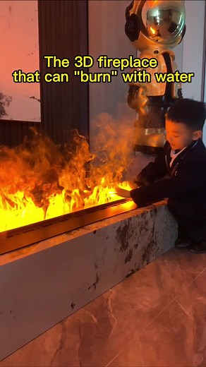 The 3D fireplace that can ‘burn’ with water.#fireplace #fireplaceproject #fireplacedecor