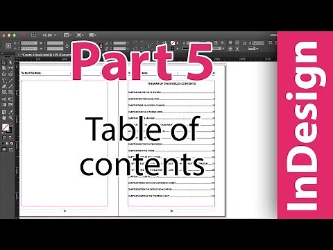 InDesign training: Table Of Contents. Adobe InDesign CC. Putting A Book Together PART 5