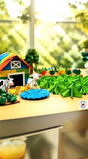 Colorful Origami Farm | Paper Animals and Rainbow Barn