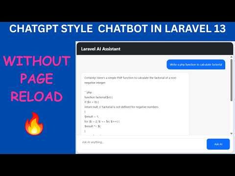 Build ChatGPT Style AI Assistant in Laravel | AJAX Without Page Reload | OpenAI API