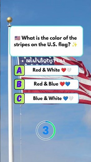 🇺🇸 “Look carefully!”🤯 “Not blue!”what is the colour of the stripes on the US flag#usaquiz #amercia