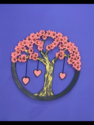 Cute Paper Tree Wall Decor Craft Idea
