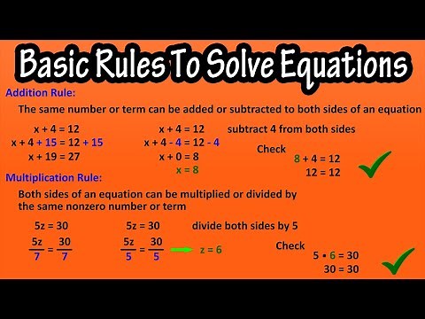 Basic Rules To Solve Equations - Addition Rule And Multiplication Rule How To Solve for Equations