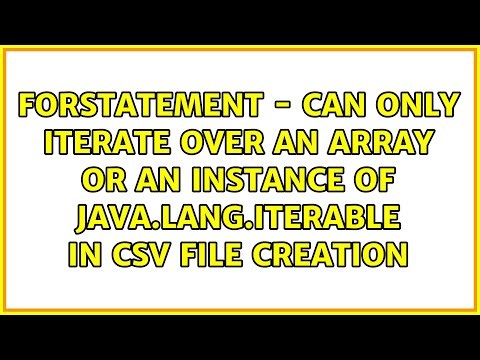 ForStatement - Can only iterate over an array